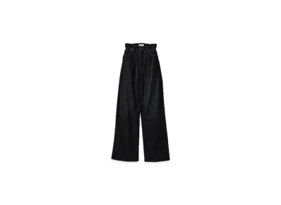 MIU MIU Washed Flocked Chambray Pants "Brown"