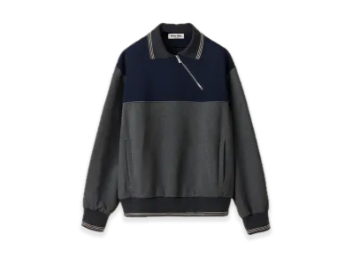 MIU MIU Zipper Sweatshirt "Anthracite Gray/Blue"
