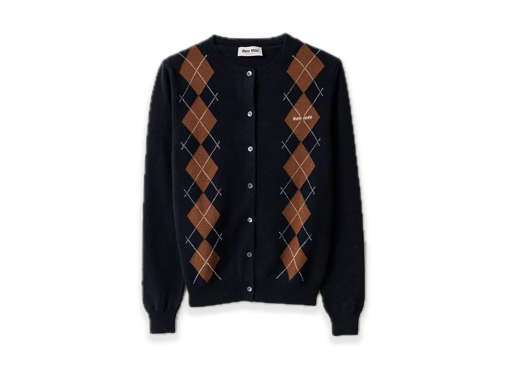 MIU MIU Cashmere Cardigan "Navy"