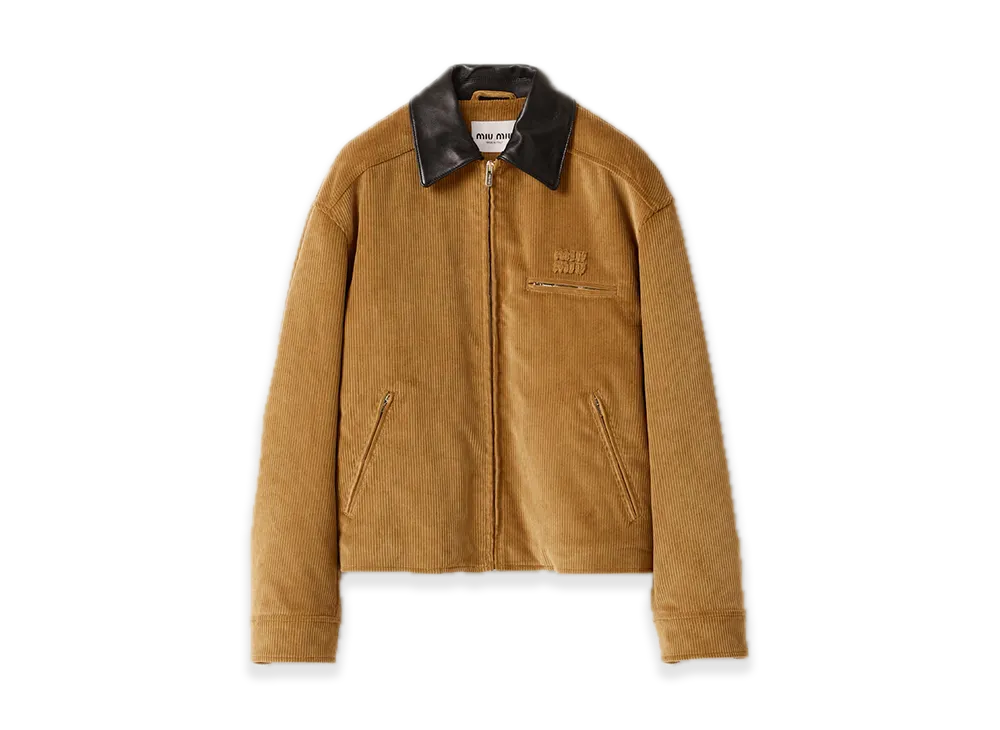 MIU MIU Padded Corduroy Blouson "Sand Beige"