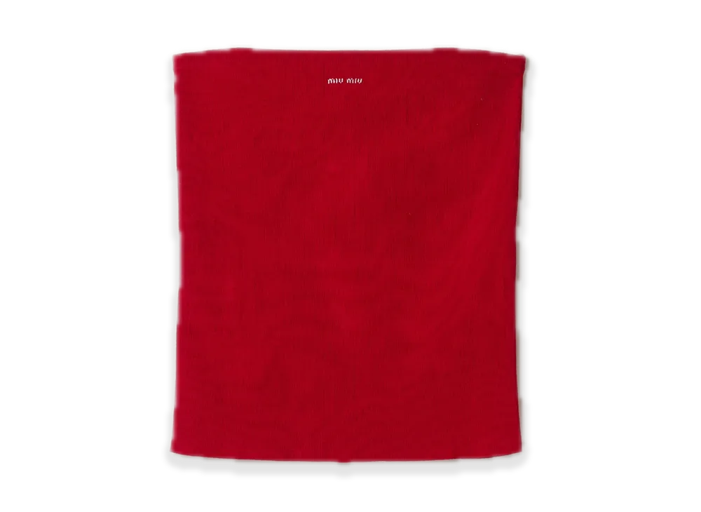MIU MIU Cotton Knit Tube Top "Red"
