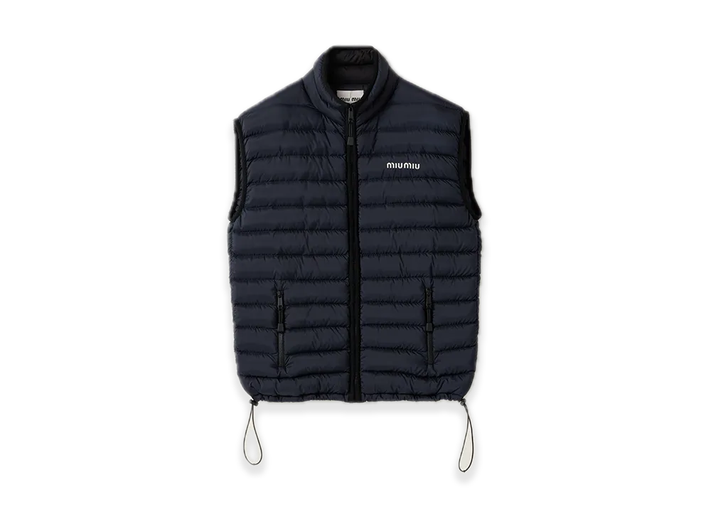 MIU MIU Light Pongee Down Vest "Navy"