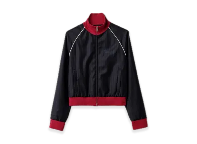 MIU MIU Pinstripe Zipper Blouson Jacket "Navy"