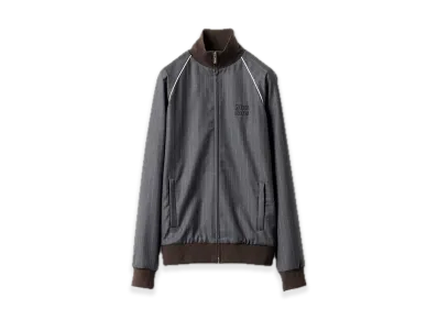 MIU MIU Pinstripe Zipper Blouson Jacket "Gray"