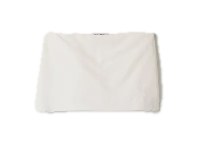 MIU MIU Embroidered Slub Canvas Miniskirt "Ivory"