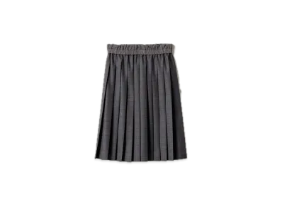 MIU MIU Prince of Wales Pleated Skirt "Gray"