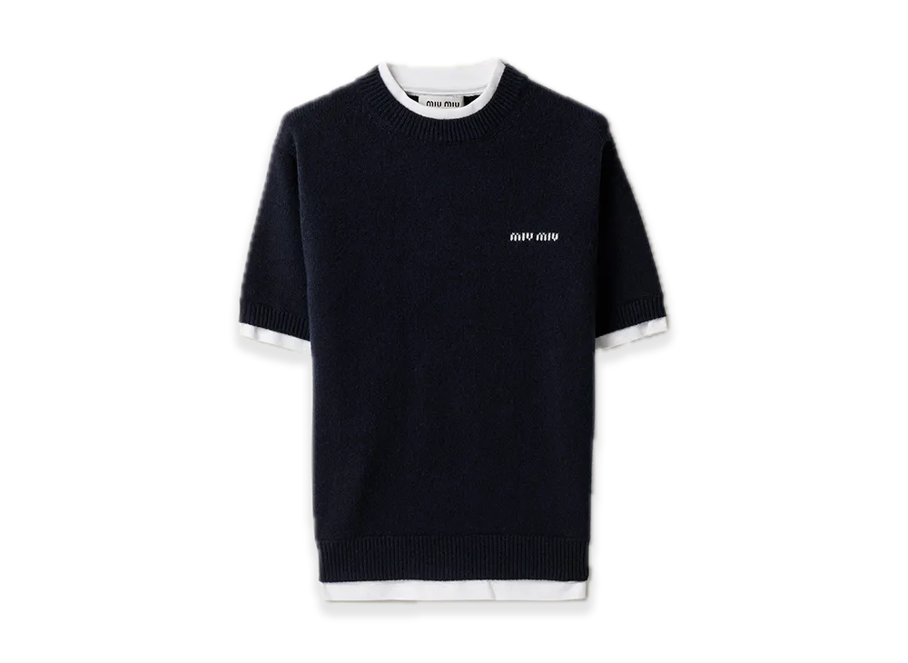 MIU MIU Cashmere Crewneck Sweater "Navy"