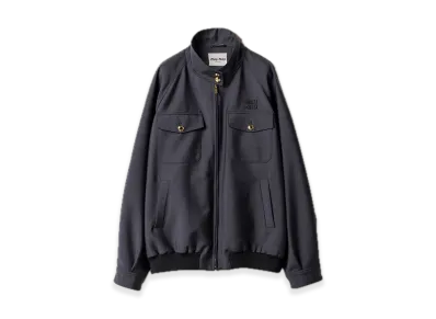 MIU MIU Bonded Kid Mohair/Jersey Blouson Jacket "Navy"