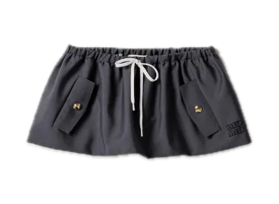 MIU MIU Bonded Kid Mohair Miniskirt "Dark Gray"