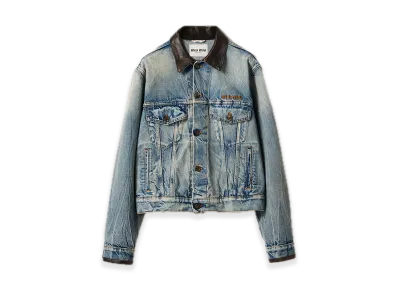 MIU MIU Denim Blouson Jacket "Light Blue"