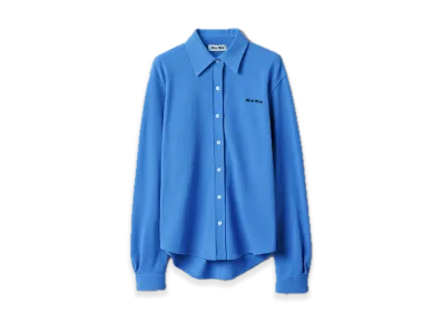 MIU MIU Cotton Pique Shirt "Light Blue"