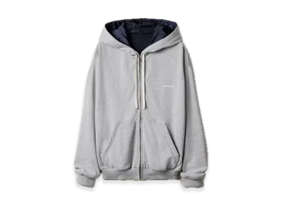 MIU MIU Jersey and Technical Pongee Blouson Jacket "Gray/Navy"