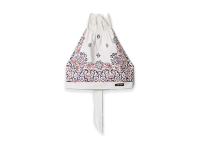 MIU MIU Printed Poplin Halter Top "White/Navy"