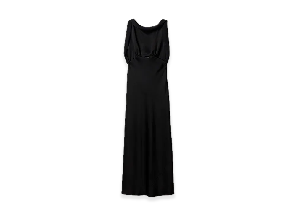MIU MIU Long Satin Dress "Black"