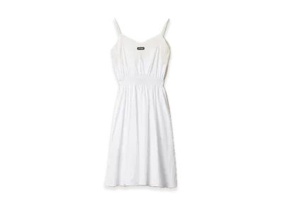 MIU MIU Poplin and Lace Dress "White"