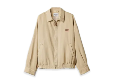 MIU MIU Light Denim Blouson Jacket "Beige"