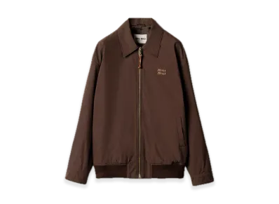 MIU MIU Panama Cotton Blouson Jacket "Dark Brown"