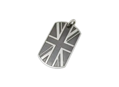 Chrome Hearts Large Dog Tag Union Jack Charm "Silver"