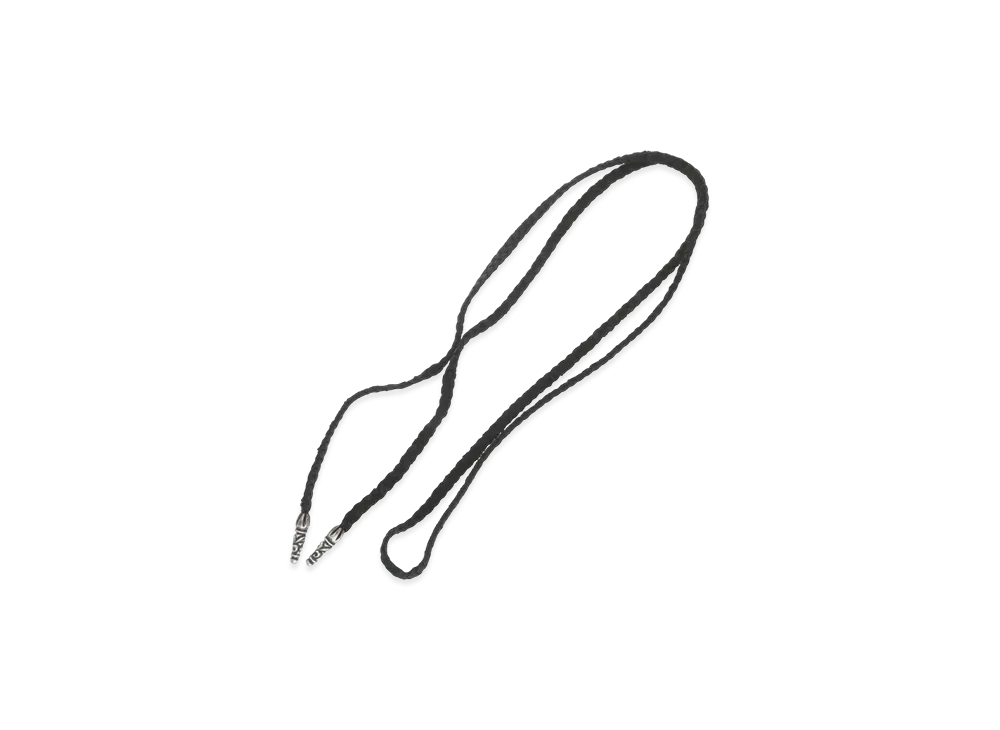 クロムハーツ スクロール レザー ブレード シルバー ネックレス "ブラック/シルバー"