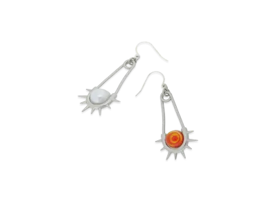 Ground Y x CHAINSAW MAN Collaborate Collection Chainsaw And Makima Earrings "Silver"