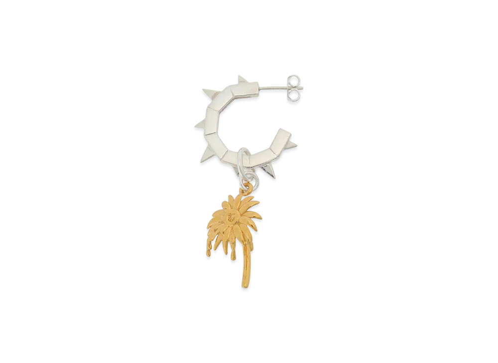 Ground Y x CHAINSAW MAN Collaborate Collection Chainsaw Blade And Flower Earring "Silver"