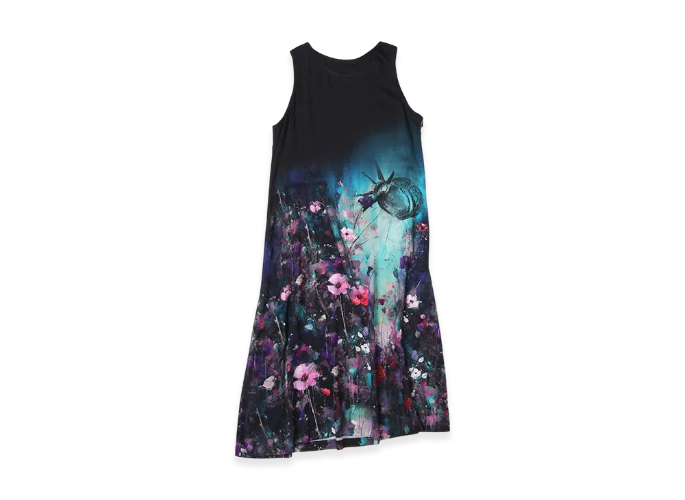Ground Y x CHAINSAW MAN Collaborate Collection Flower And Bomb Graphic Dress "Black/Blue"