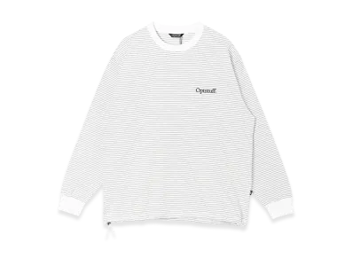 Optstuff Drawstring Border Long Sleeve T-Shirt "White"