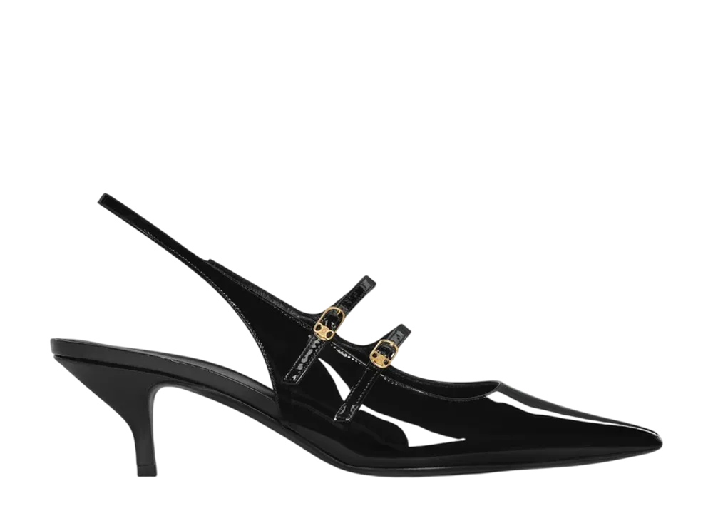 CELINE Women's Judy Double Strap Mary Jane Slingback "Black"
