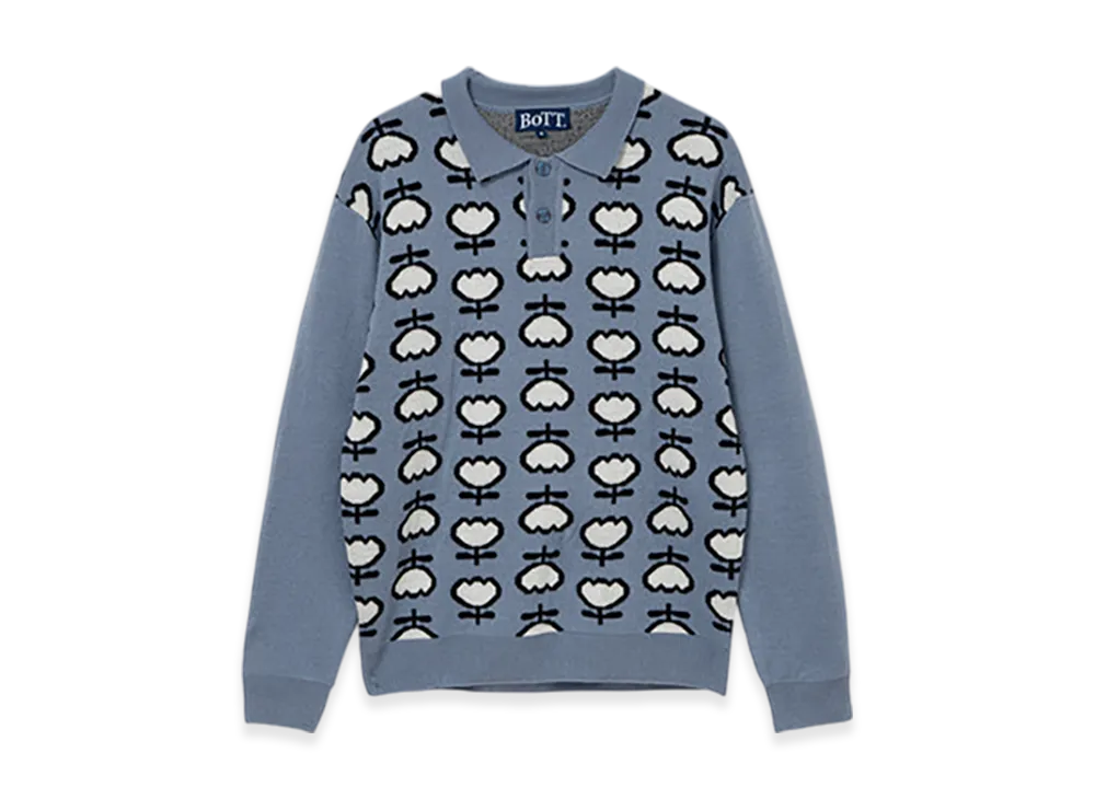 BoTT Tulip Knit Polo "Slate Blue"