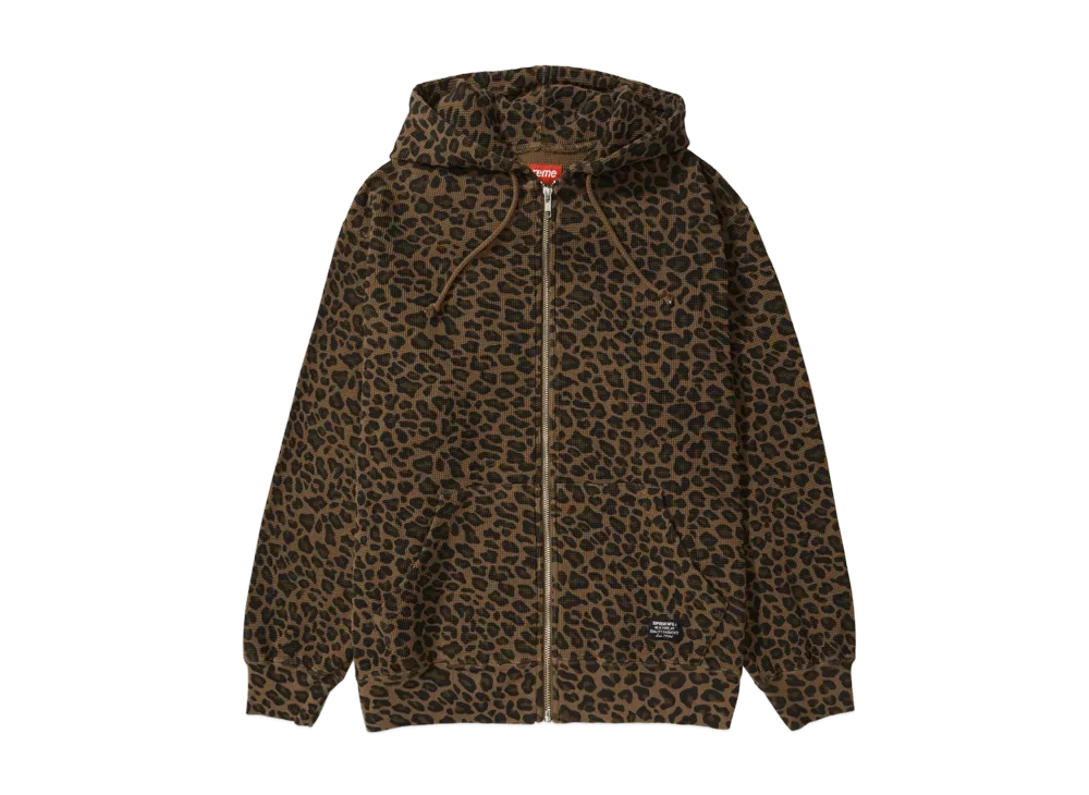 Supreme Hooded Zip Up Thermal "Leopard"