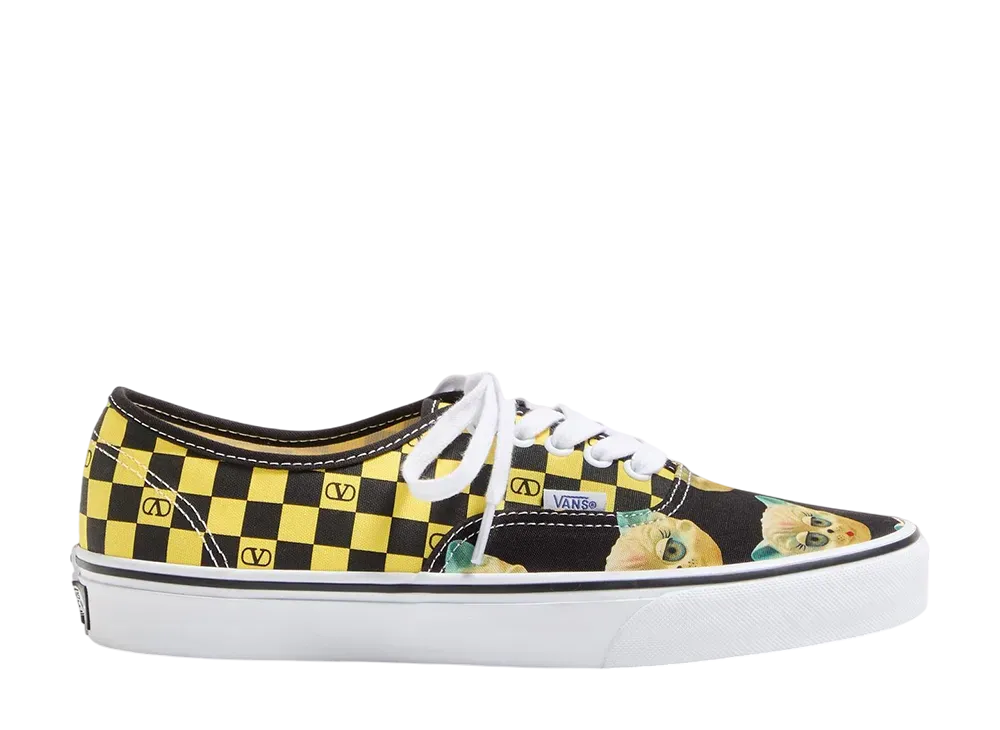 Valentino Garavani × Vans Authentic "Valentino Checkerboard Yellow/Le Chat de la Maison"