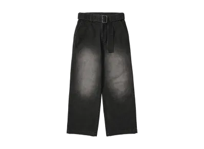 Arcade REX by ChroNoiR \ FADED DENIM WIDE PANTS "BLACK"