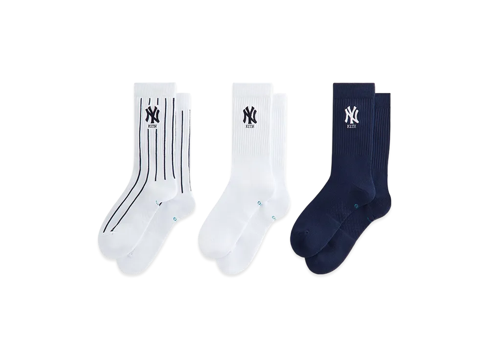 Kith x The New York Yankees 3 Pack Crew Socks "Multi"
