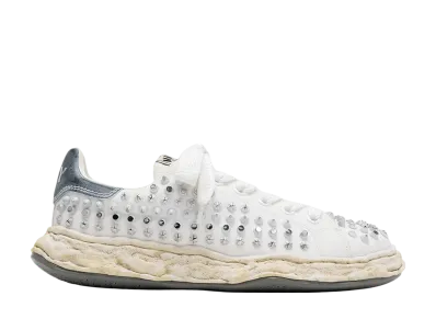 Maison MIHARA YASUHIRO CHARLES OG Sole Studded Canvas Low-top Sneaker "White"