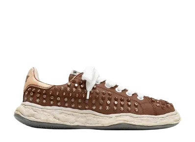 Maison MIHARA YASUHIRO CHARLES OG Sole Studded Canvas Low-top Sneaker "Brown"
