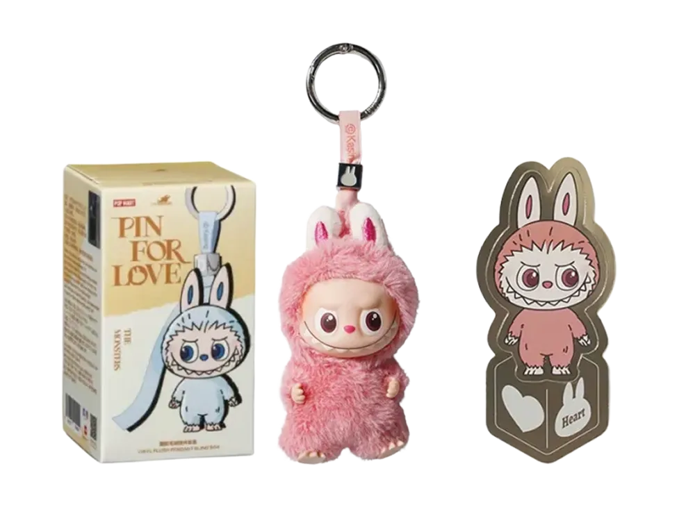 POP MART THE MONSTERS (LABUBU) Pin for Love Series-Vinyl Plush Pendant (A-M) Heart (Secret)