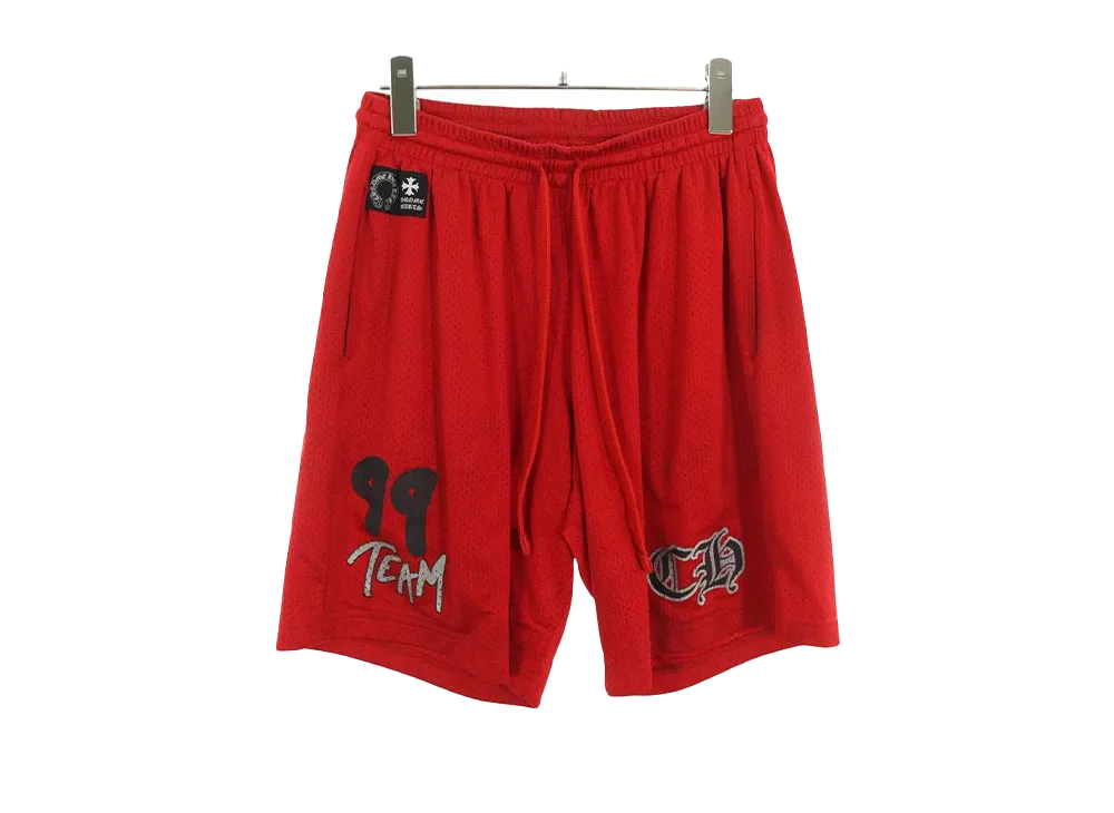 Chrome Hearts Matty Boy Team Print Mesh Half Pants "Red"