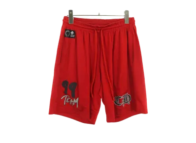 Chrome Hearts Matty Boy Team Print Mesh Half Pants "Red"