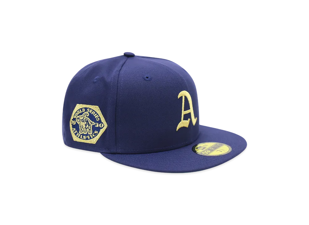 NEW ERA x THE CAP 'Golden WS' 59Fifty Philadelphia Athletics "Blue"