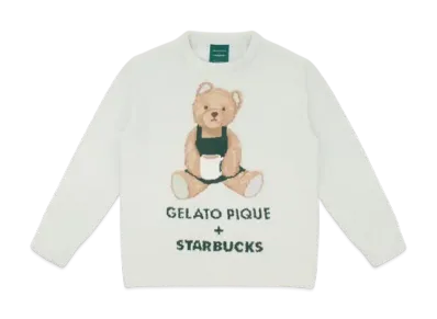 STARBUCKS x GELATO PIQUE Powder Bear Jacquard Pullover "Mint Green"