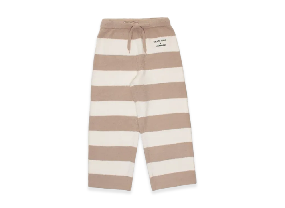 STARBUCKS x GELATO PIQUE Powder Bear Embroidery Border Long Pants "Mocha Beige"