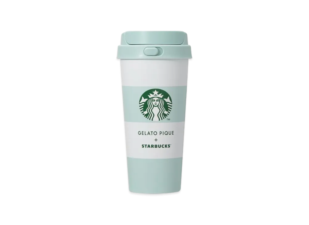 STARBUCKS x GELATO PIQUE Border Stainless Steel TOGO Bottle 473ml "Mint Green"
