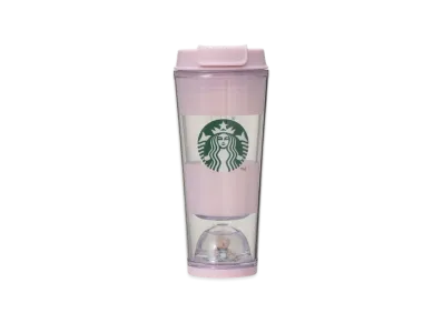 STARBUCKS x GELATO PIQUE Bear Snow Globe Border Tumbler 355ml "Soft Pink"