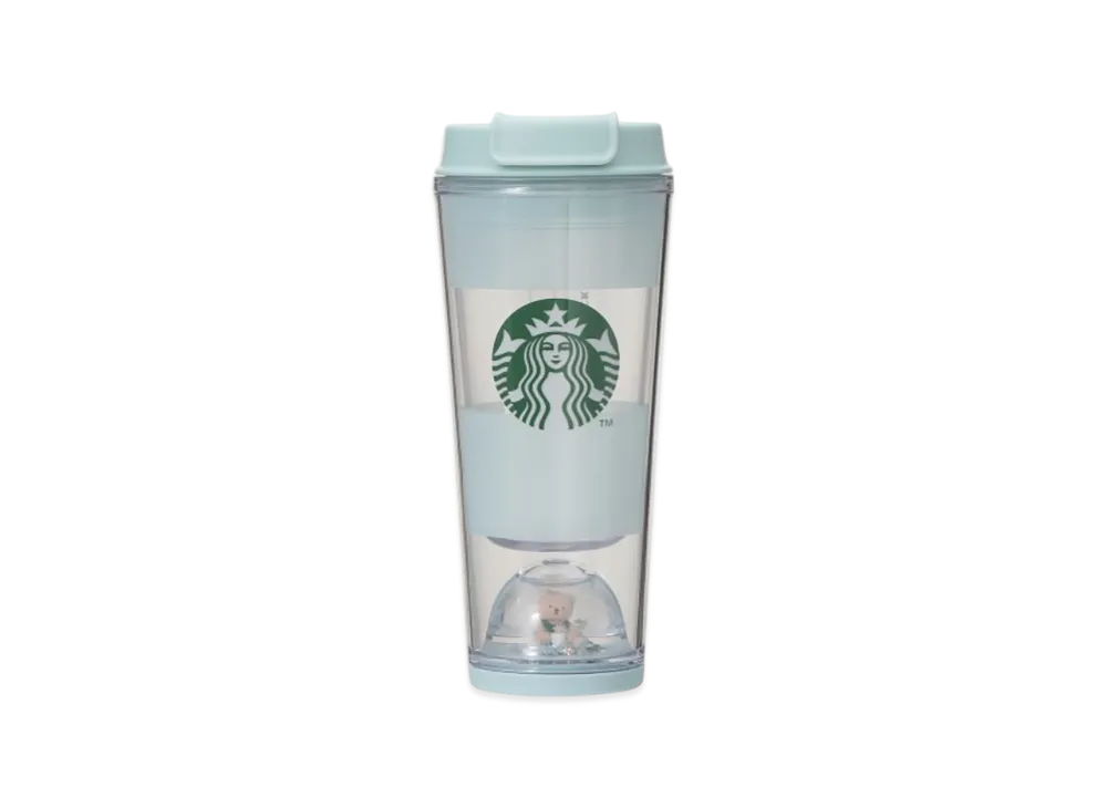 STARBUCKS x GELATO PIQUE Bear Snow Globe Border Tumbler 355ml "Mint Green"