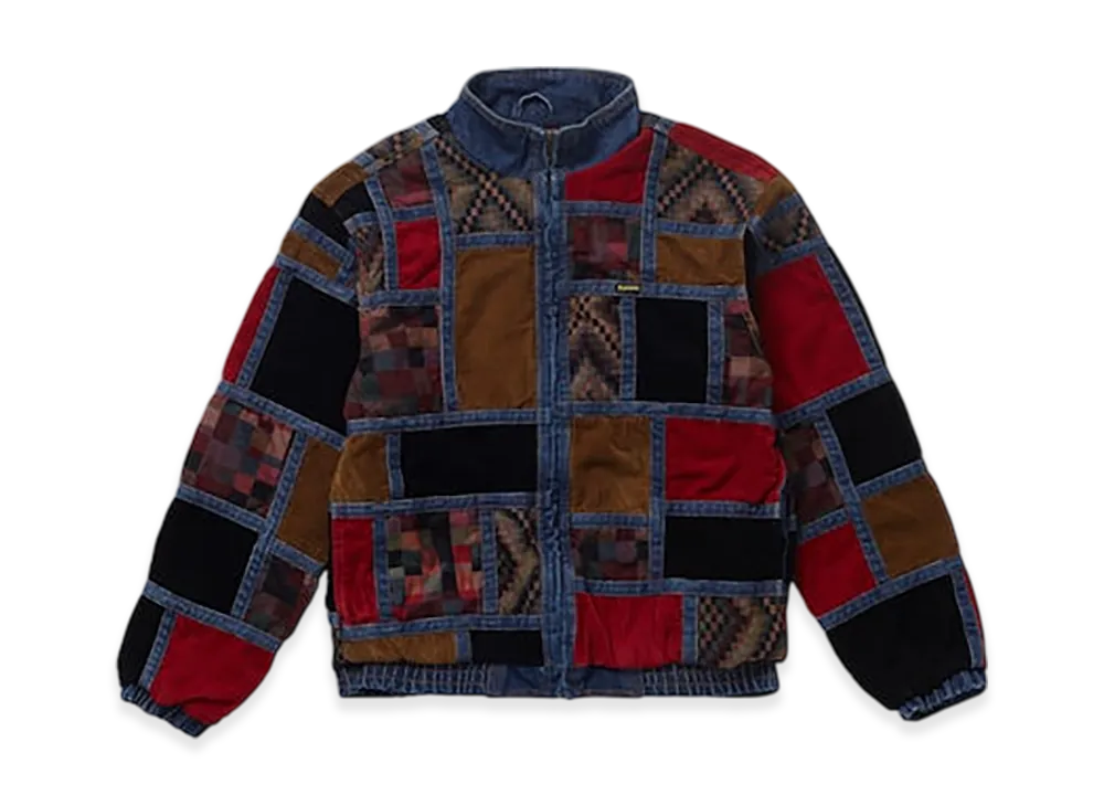 Supreme Corduroy Patchwork Denim Jacket (18FW) "Washed Blue"