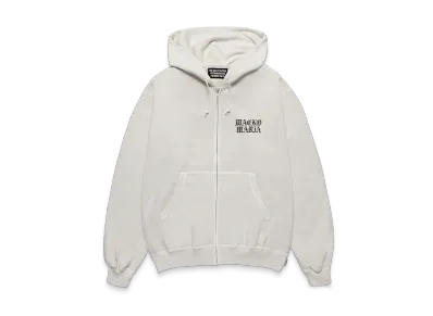 WACKO MARIA Death Row Records / Garment Dyed Zip Hooded Sweat Shirt "Ivory"
