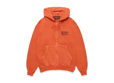 WACKO MARIA Death Row Records / Garment Dyed Zip Hooded Sweat Shirt "Orange"