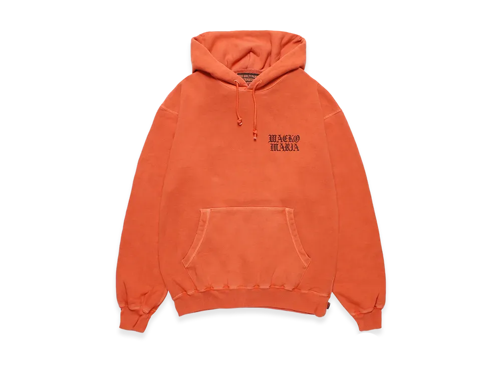 WACKO MARIA Death Row Records / Garment Dyed Hooded Sweat Shirt "Orange"