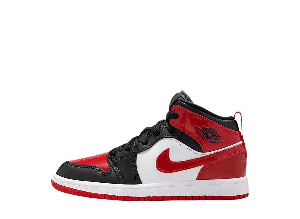 ナイキ PS エアジョーダン1 ミッド SE "ブラック/ホワイト/バーシティレッド" (キッズ)