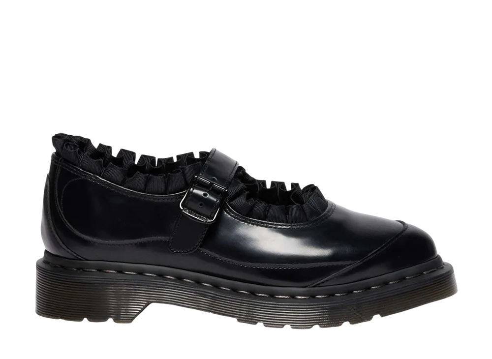 Dr.Martens Women's Elphie Frill Mary Jane Shoes "Black"